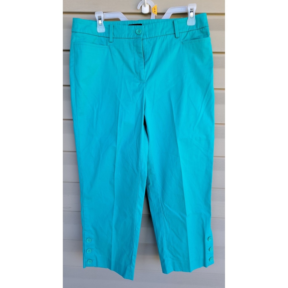 Talbots Light Green Perfect Skimmer Stretch Capri Ankle Pants 8 High Rise Cotton